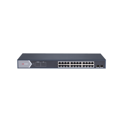 Switch Gigabit PoE+ / Administrable / 24 Puertos 1000 Mbps PoE+ / 2 Puertos SFP / Configuración Remota desde Hik-PartnerPr...