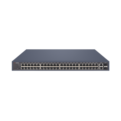 Switch PoE+ / Administrable / 48 Puertos 1000 Mbps PoE+ / 2 Puertos 1000 Mbps Uplink / 2 Puertos SFP / 470 Watts - HIKVISION