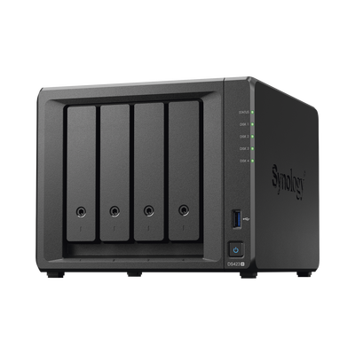 Servidor NAS de 4 Bahías  / Hasta 72 TB / Servicio Nube Gratis (P2P) / Administración Remota y Respaldo Programado SYNOLOG...