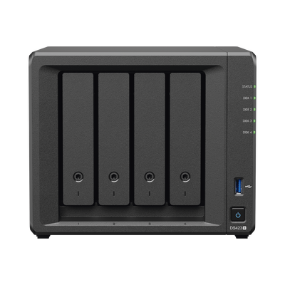 Servidor NAS de 4 Bahías  / Hasta 72 TB / Servicio Nube Gratis (P2P) / Administración Remota y Respaldo Programado - SYNOLOGY