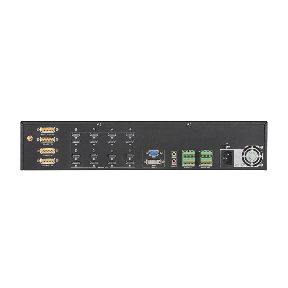 HIKVISION DS-6916UDI(B) - Decodificador de Vídeo de 16 Salidas HDMI 4K / Soporta hasta 128 canales de Vídeo Simultáneos / Videowall | SIERRA STORE