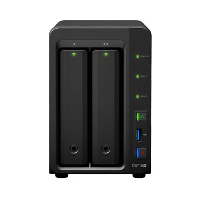Servidor DS716PLUS NAS de escritorio con 2 bahías, capacidad de 16TB, expandible a 56TB - SYNOLOGY