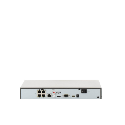 NVR 8 Megapixel (4K) (Compatible con Cámaras ACUSENSE) / 4 canales IP / 4 Puertos PoE+ / 1 Bahía de Disco Duro / Salida de...
