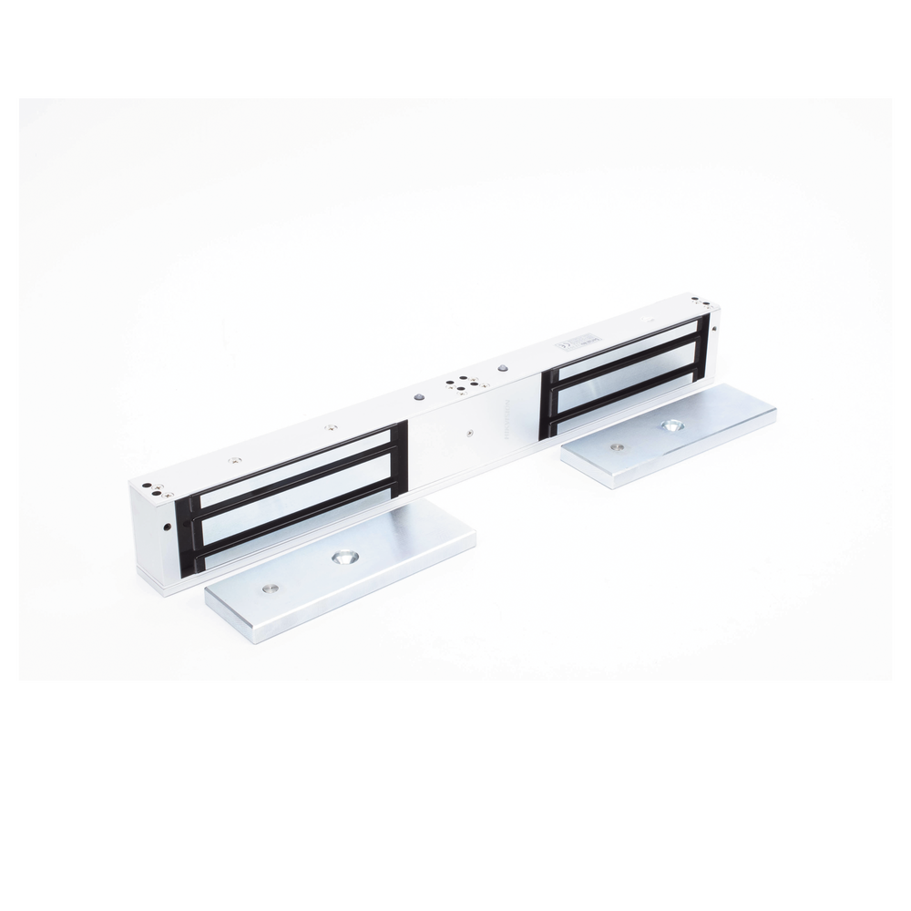 HIKVISION DS-K4H450D - Chapa Magnética / Doble Puerta / 1200 lbs (500 kg) x 2 / LED Estado / Anti-Residual / 12/24 VCC | SIERRA STORE