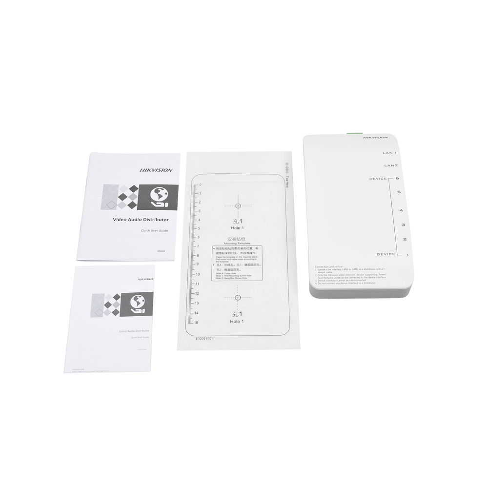 HIKVISION DS-KAD606-N - Distribuidor PoE (propietario) de Audio y Vídeo / Soporta Hasta 6 dispositivos / Compatible con Frente de | SIERRA STORE