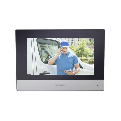 Monitor Hibrido IP WiFi Touch Screen 7" para DS-KIS303P / Vídeo en Vivo / PoE Estándar / Apertura Remota / Llamada Entre M...