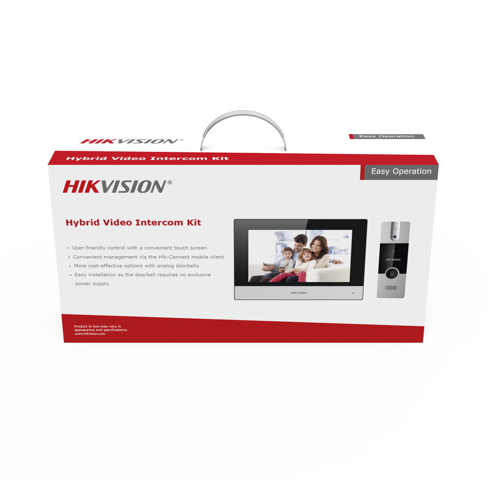 HIKVISION DS-KIS302-P - Kit de Videoportero Híbrido de Plastico / IP a 4 Hilos con Función de Llamada a App Hik-Connect / Monitor se | SIERRA STORE