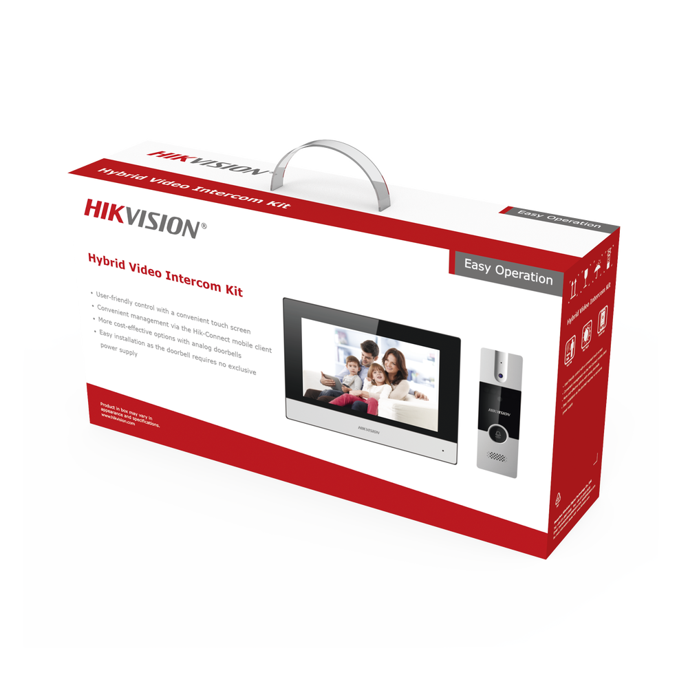 HIKVISION DS-KIS302-P - Kit de Videoportero Híbrido de Plastico / IP a 4 Hilos con Función de Llamada a App Hik-Connect / Monitor se | SIERRA STORE