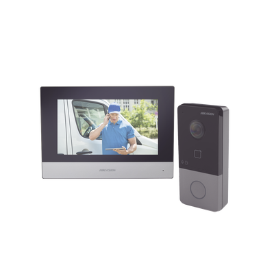 Kit de Videoportero IP Poe Estandar con llamada a App de Smartphone (HikConnect) / Apertura con tarjeta MIFARE / Frente de...