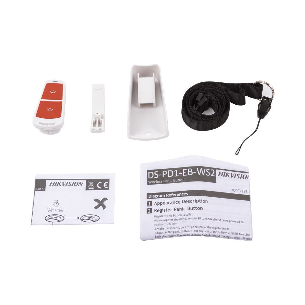 HIKVISION DS-PD1-EB-WS2 - (AX HUB) Botón de Pánico Inalámbrico Doble / Protección Contra Activación Accidental | SIERRA STORE