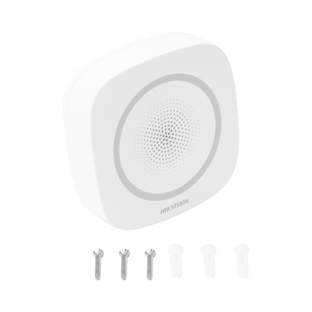 HIKVISION DS-PS1-I-WB - Sirena Inalámbrica Interior / 110 dB / Estrobo Azul / 433 MHz / AES-128 / -10° a 55°C | SIERRA STORE