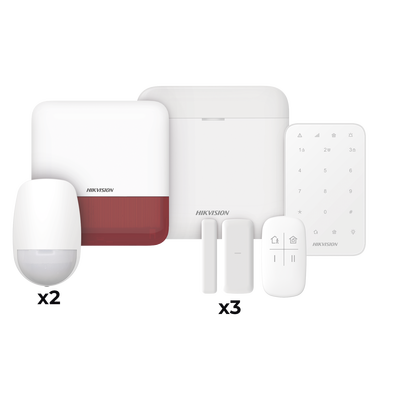 (AX PRO) KIT de Alarma AX PRO / Incluye: 1 Hub / 2 Sensores PIR / 3 Contactos Magnéticos mini / 1 Control Remoto / 1 Siren...