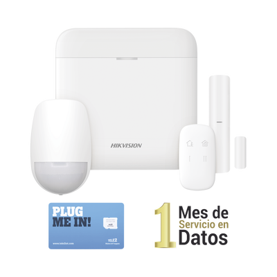 (AX PRO) KIT de Alarma AX PRO con GSM (3G/4G) / Incluye: 1 Hub con bateria de respaldo / 1 Sensor PIR / 1 Contacto Magnéti...