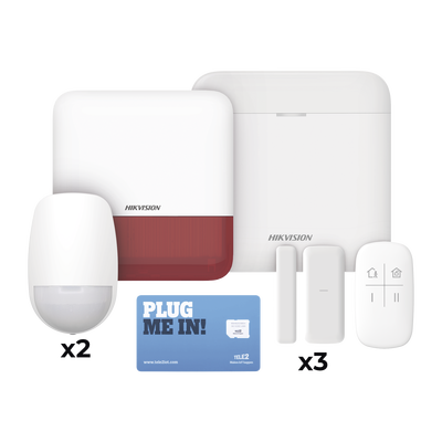 (AX PRO) KIT de Alarma AX PRO con GSM (3G/4G), Wi-Fi y Ethernet / Incluye: 1 Hub  con batería de respaldo / 2 Sensores PIR...