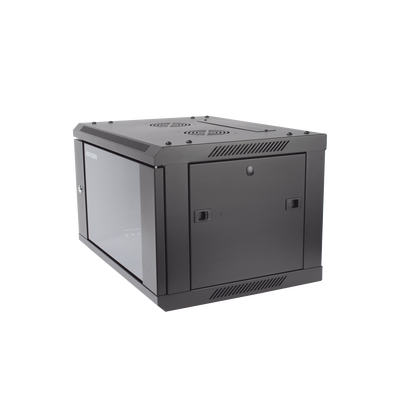 Gabinete para Montaje en Pared - Piso / Puerta de Cristal Templado / Cuerpo Fijo / 6 Unidades de Rack / 19" / Fabricado en...