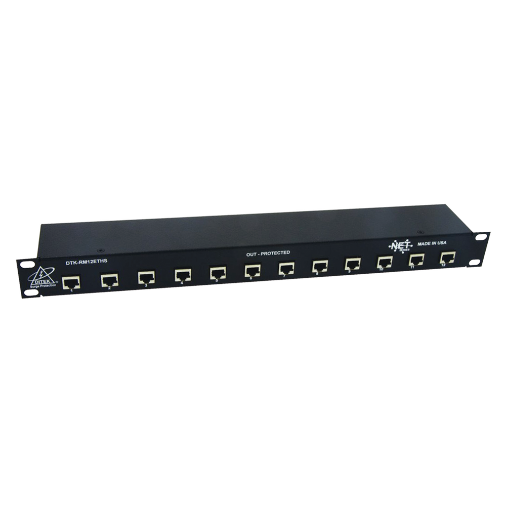 Protector de puertos IP / 12 Canales / CAT5e-CAT6A / 10Gbps / 20kA / Blindado | SIERRA STORE
