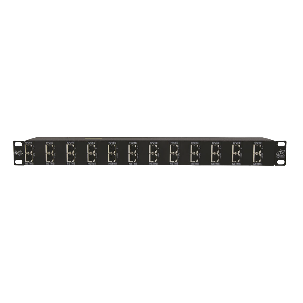 Protector Rack 12 Puertos / RJ45 / 10 GbE / PoE y PoE+ / CAT5e CAT6 CAT6A / 1U / 20 kA / 75V | SIERRA STORE