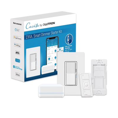 (Caseta Wireless) Kit Hub controlador, atenuador, control remoto PICO, base de pared y tapa. - LUTRON CASETA WIRELESS