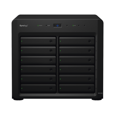 Unidad de Expansión Synology DX1222 | 12 Bahías para HDD/SSD SATA 3.5" o 2.5" | Intercambio en Caliente | Puerto Mini-SAS ...