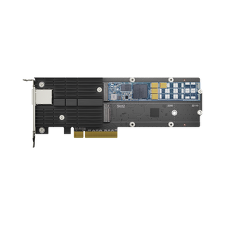 Adaptador Combinado SSD M.2 y 10 GbE | PCIe 3.0 x8 | 2 Ranuras NVMe M.2 22110/2280 | Puerto 10GBASE-T RJ45 | Autonegociaci...
