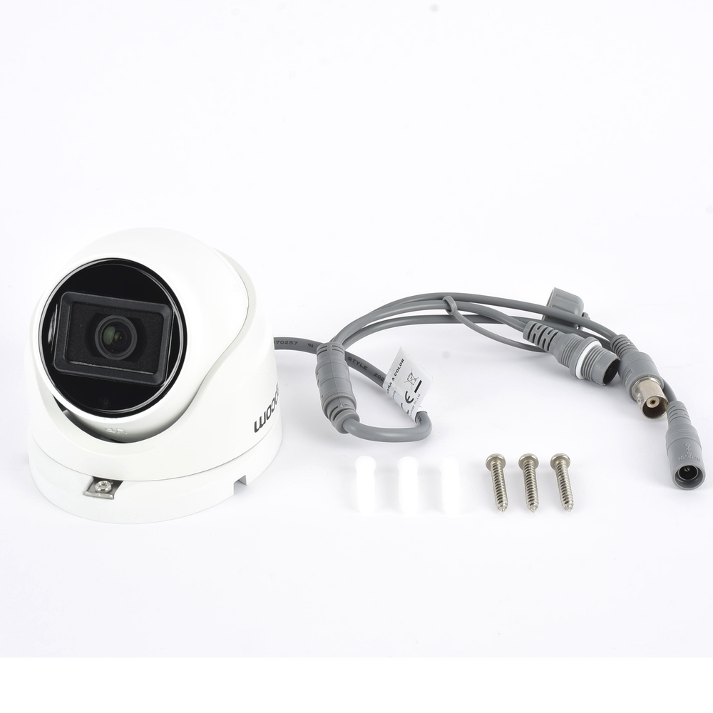 Cámara Turret TURBOHD / 5 Megapixel / Lente 2.8 mm / Ángulo 85.5° / IR 30 m (98.4 ft) / IP67 / 4 Tecnologías / Audio por Coaxitron | SIERRA STORE
