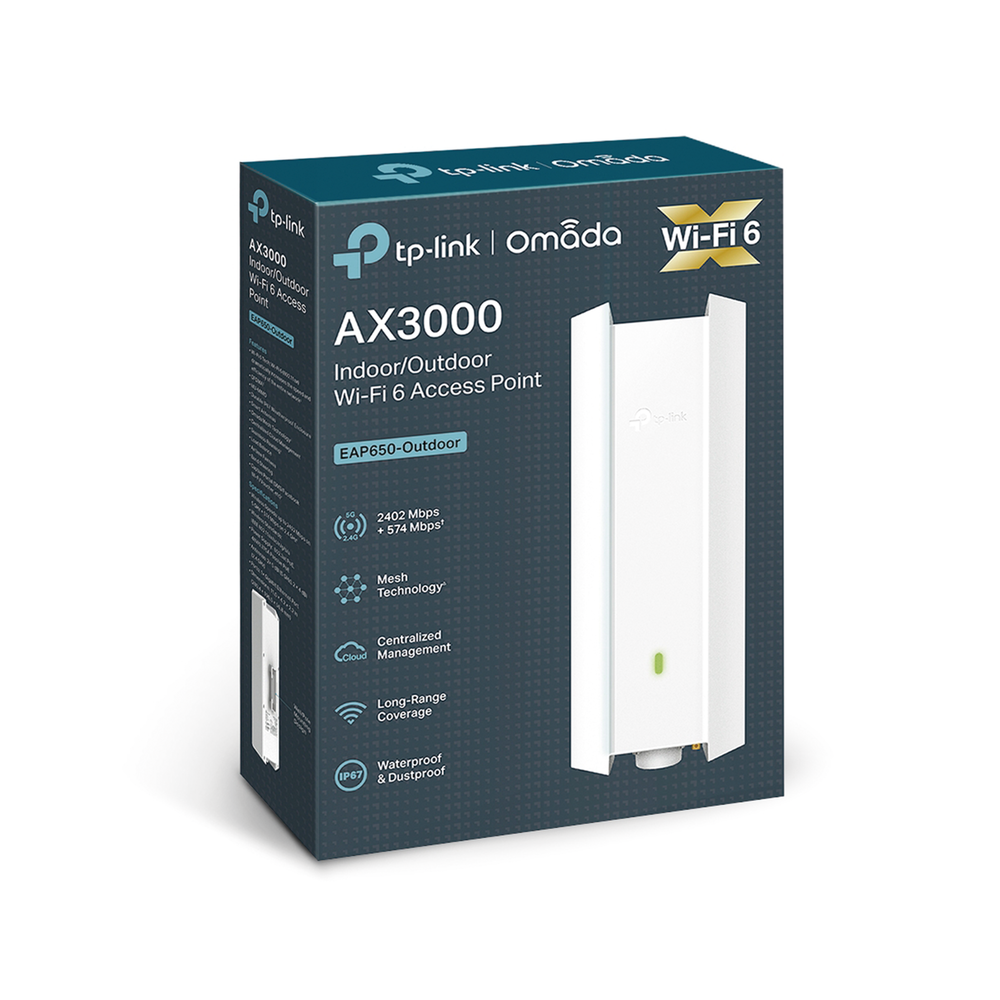 Punto de Acceso Wi-Fi 6 / AX3000 MU-MIMO 2x2 / Cobertura Exterior-Interior / PoE+ / IP67 / Mesh / Montaje en Mástil o Pared | SIERRA STORE