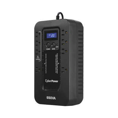 UPS de 650 VA/390 W, Topología Standby con Modo Ahorrador ECO, Entrada 120 Vca NEMA 5-15P, Con 8 Tomas NEMA 5-15R CYBERPOW...