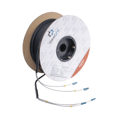 Carrete de Fibra Óptica Monomodo con Conectores LC-LC Duplex, Reforzada con Kevlar, de 100 Metros (328.08 Pies), Para Inst...