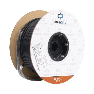 Carrete de Fibra Óptica Monomodo con Conectores LC-LC Duplex, Reforzada con Kevlar, de 100 Metros (328.08 Pies), Para Inst...