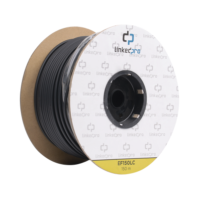 Carrete de Fibra Óptica Monomodo con Conectores LC-LC Duplex, Reforzada con Kevlar, de 150 Metros (492.13 Pies), Para Inst...