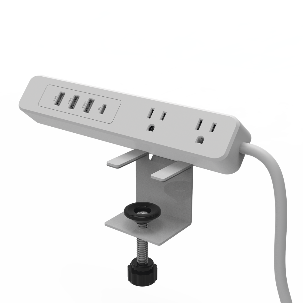 Multiconto de Escritorio / Carga Rápida 65 W / 2 x NEMA 5-15P / 1 x USB-C PD / 3 x USB-A / Cable 1.5 m (4.9 ft) / 1560 W Total | SIERRA STORE