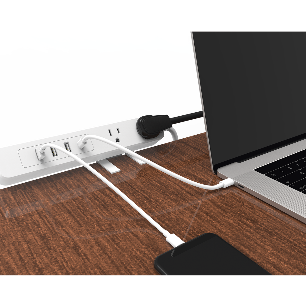 Multiconto de Escritorio / Carga Rápida 65 W / 2 x NEMA 5-15P / 1 x USB-C PD / 3 x USB-A / Cable 1.5 m (4.9 ft) / 1560 W Total | SIERRA STORE