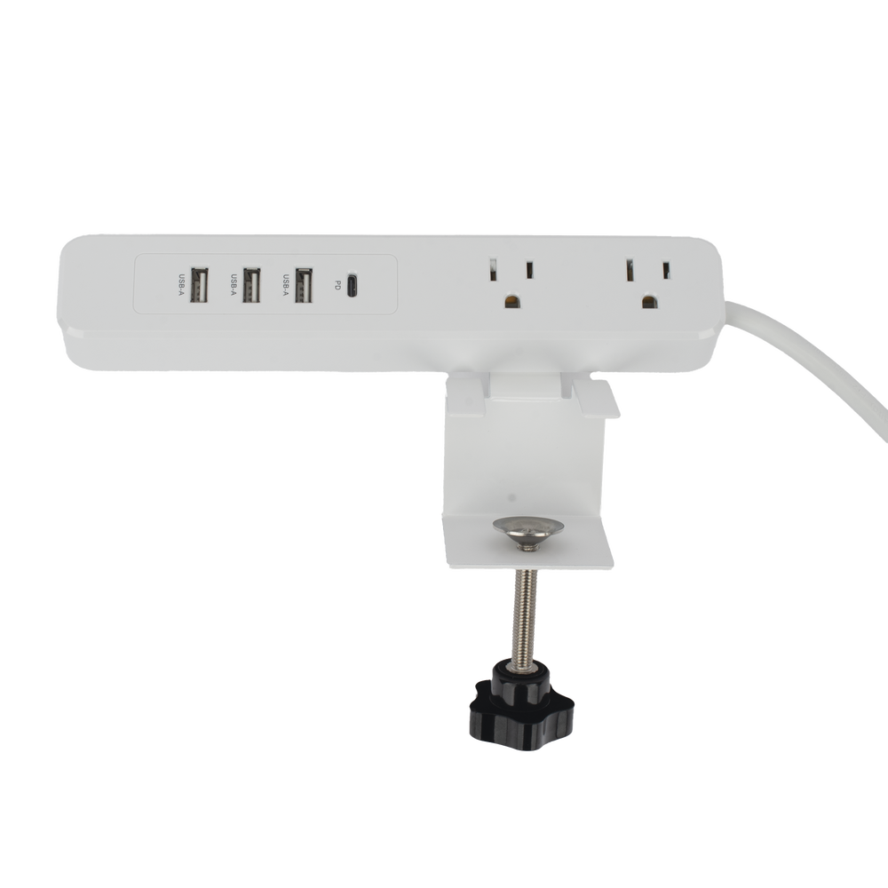 Multiconto de Escritorio / Carga Rápida 65 W / 2 x NEMA 5-15P / 1 x USB-C PD / 3 x USB-A / Cable 1.5 m (4.9 ft) / 1560 W Total | SIERRA STORE