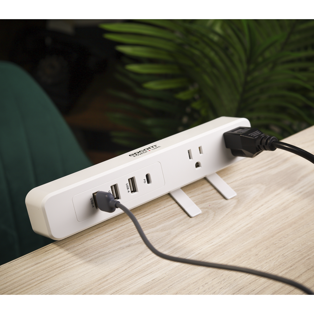 Multiconto de Escritorio / Carga Rápida 65 W / 2 x NEMA 5-15P / 1 x USB-C PD / 3 x USB-A / Cable 1.5 m (4.9 ft) / 1560 W Total | SIERRA STORE