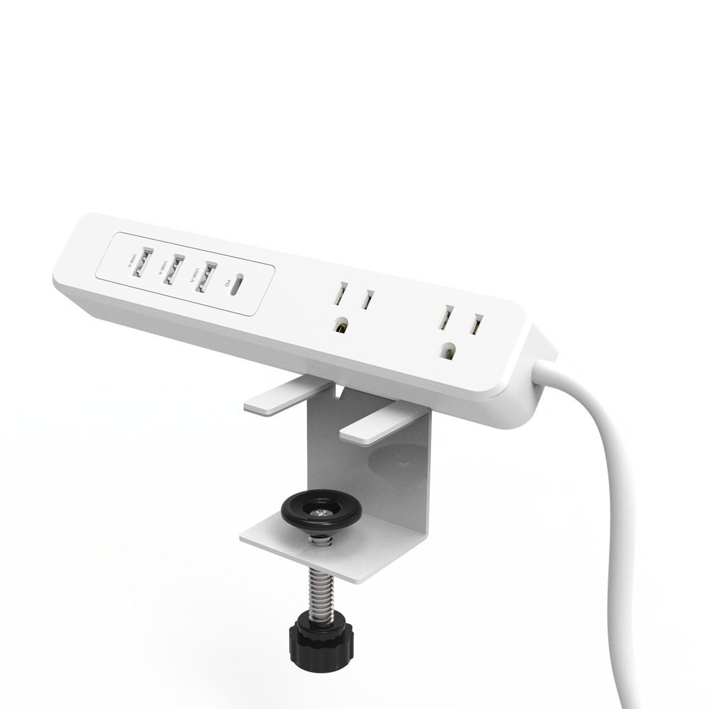 Multiconto de Escritorio / Carga Rápida 65 W / 2 x NEMA 5-15P / 1 x USB-C PD / 3 x USB-A / Cable 1.5 m (4.9 ft) / 1560 W Total | SIERRA STORE