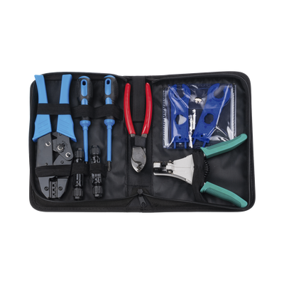 Juego de Herramientas y Accesorios, para Instalación de Sistema Solar. Incluye: Pinzas (3), Desarmadores (2), Llaves (2) y Ac