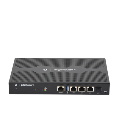 EdgeRouter 4, con 3 puertos 10/100/1000 Mbps + 1 puerto SFP, con funciones avanzadas de ruteo UBIQUITI - Vista 4