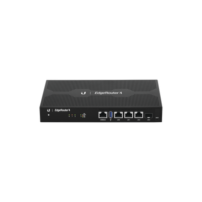 EdgeRouter 4, con 3 puertos 10/100/1000 Mbps + 1 puerto SFP, con funciones avanzadas de ruteo - UBIQUITI