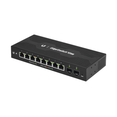 EdgeSwitch 10X Administrable de 8 Puertos Gigabit PoE Pasivo 24VDC + 2 Puertos SFP - UBIQUITI
