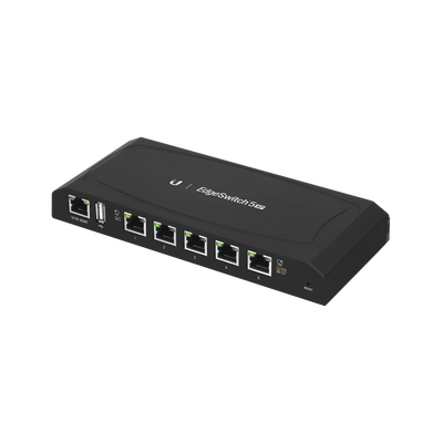 EdgeSwitch 5XP Administrable de 5 Puertos Gigabit PoE de 24 V Pasivo, con funciones avanzadas de Capa 2 - UBIQUITI