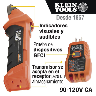 Detector Digital de Cortacircuitos de 120 Vca con Probador de Tomacorrientes GFCI. KLEIN TOOLS - Vista 7