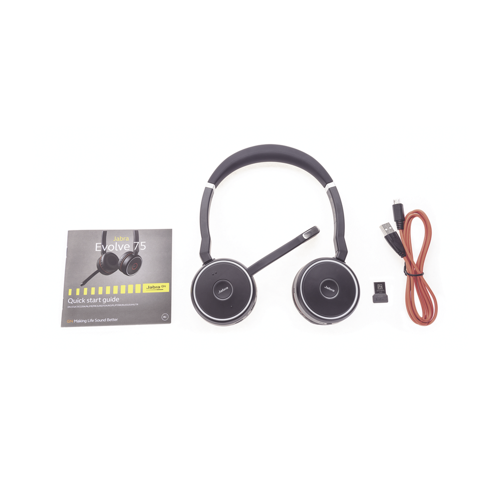 Diadema / Auricular Jabra Evolve 75 SE Stereo / Bluetooth + USB-A / Cancelación Activa de Ruido / Compatible UC (7599-848-109) | SIERRA STORE