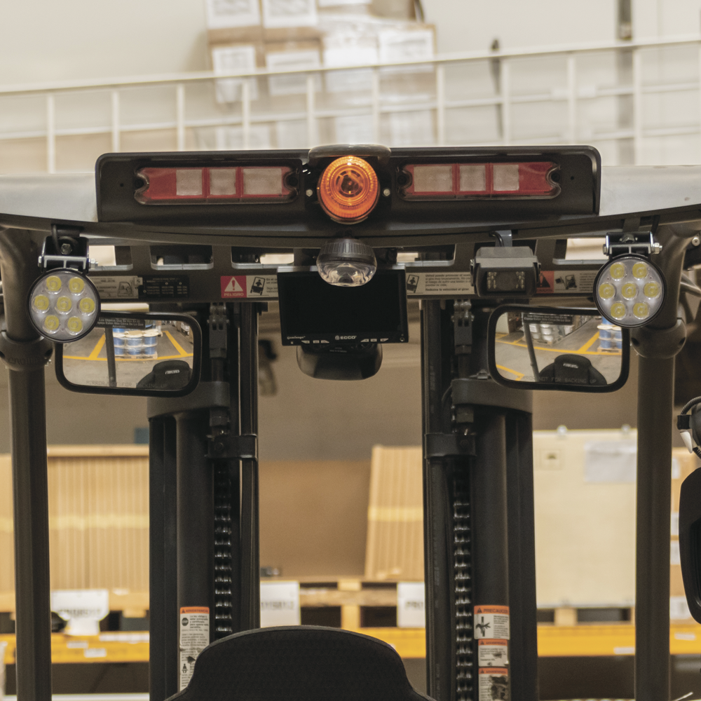 Luz de Seguridad para Montacargas / Haz Rojo Sólido 180° / 12-80 VDC / 100 Lúmenes / IP Resistente Industrial | SIERRA STORE