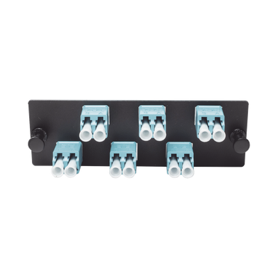 Placa Acopladora de Fibra Optica FAP, Con 6 Conectores LC Duplex (12 Fibras), Para Fibra Multimodo OM3/OM4, Color Aqua PAN...