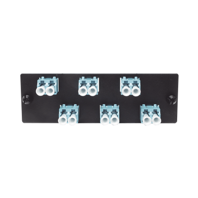 Placa Acopladora de Fibra Optica FAP, Con 6 Conectores LC Duplex (12 Fibras), Para Fibra Multimodo OM3/OM4, Color Aqua PAN...