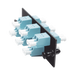 Placa Acopladora de Fibra Optica FAP, Con 6 Conectores LC Duplex (12 Fibras), Para Fibra Multimodo OM3/OM4, Color Aqua PAN...