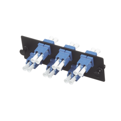 Placa Acopladora de Fibra Óptica FAP, con 6 Conectores LC Duplex (12 Fibras), para Fibra Monomodo OS1/OS2, Color Azul - PA...