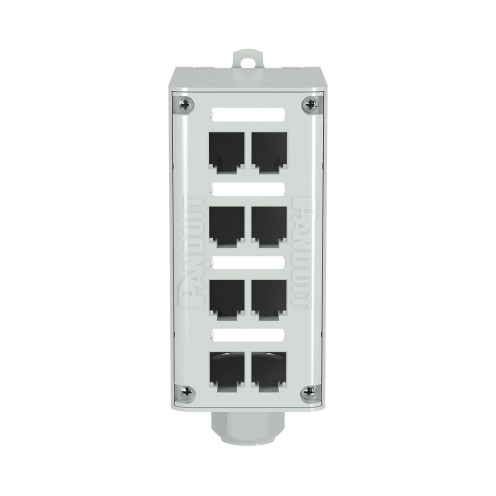 PANDUIT FDME8RG - Panel de Parcheo Modular para Fibra Óptica, de Instalación en Riel DIN Estándar de 35mm, 8 Puertos Mini-Com, Color | SIERRA STORE