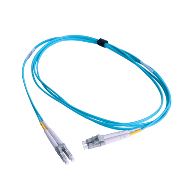 Jumper de Fibra Óptica Multimodo 50/125 OM3 XGLO, LC-LC Duplex, OFNR, Color Aqua, 1 Metro (3.28 Pies) - SIEMON