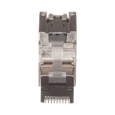 Plug RJ45 Blindado, Instalación Recta, Terminación en Campo Certificable, Compatible con Cat5e, Cat6 y Cat6A, Color Plata ...